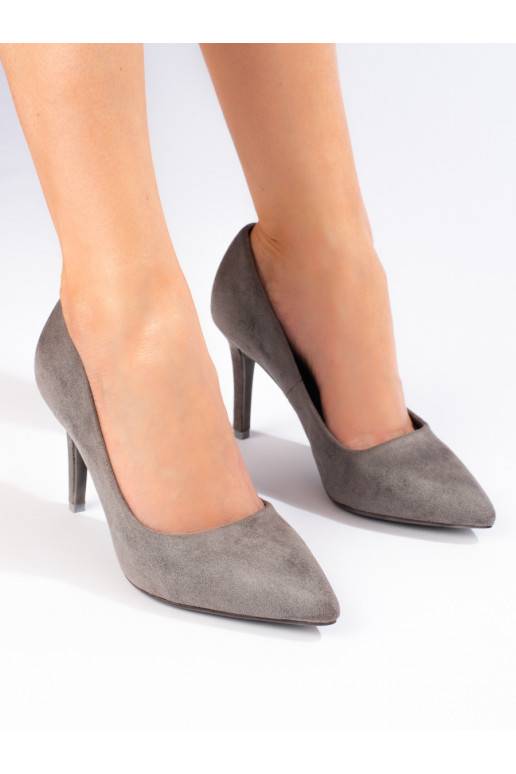 iš zomšos pilkos spalvos aukštakulniai Shelovet