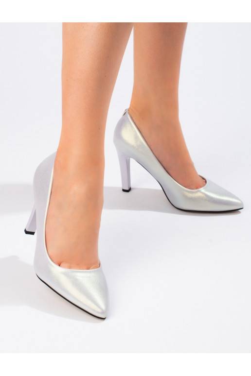 sidabro spalvos  aukštakulniai ant kulno Shelovet