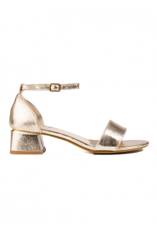 Sandalai auksinės spalvos su kulniuku...