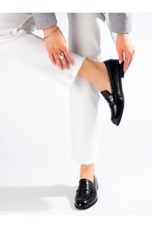 Elegantiško stiliaus moteriški pusbačiai Shelovet juodos spalvos 