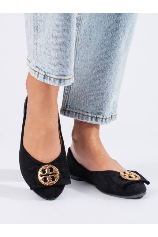 juodos spalvos iš zomšos balerinki  Potocki