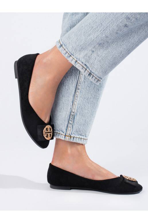 juodos spalvos iš zomšos balerinki  Potocki