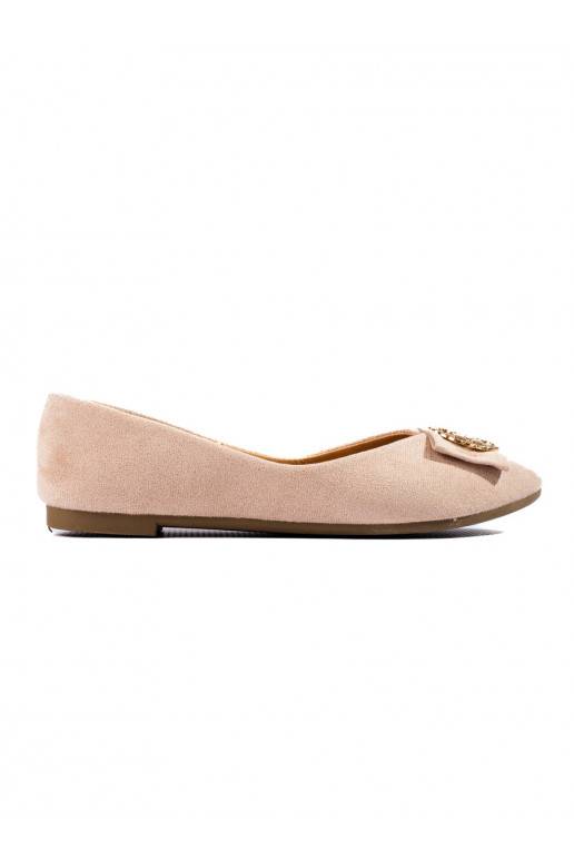 smėlio spalvos iš zomšos balerinki  Potocki