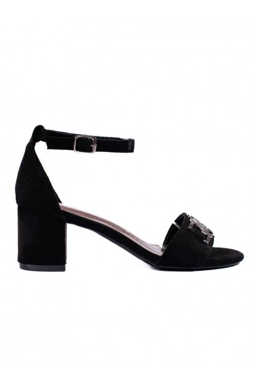 iš zomšos sandalai  Potocki juodos spalvos