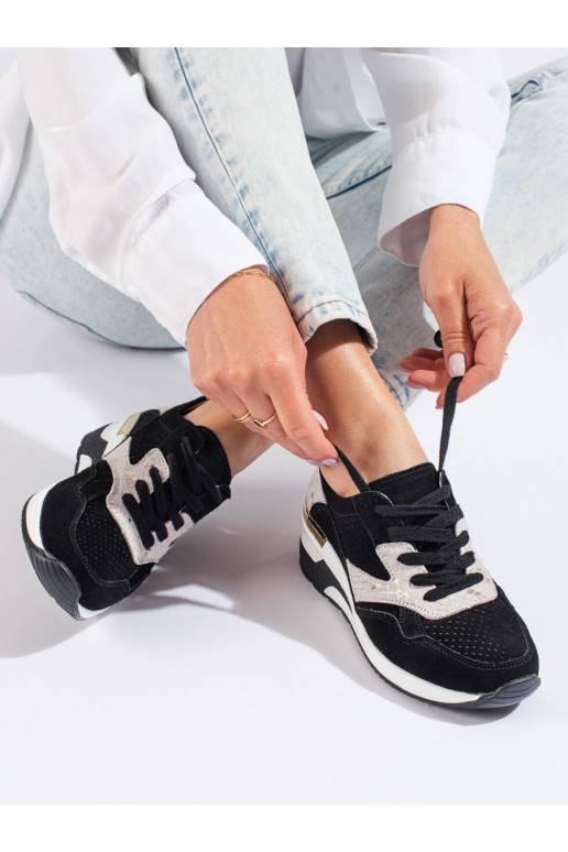 Sneakers batai modelio batai  juodos spalvos Shelovet   Sneakers batai modelio batai  juodos spalvos Shelovet