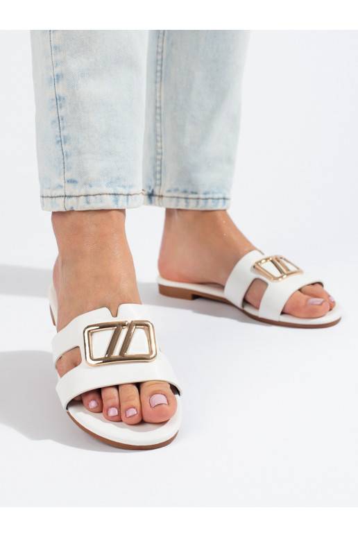 Elegantiško stiliaus Šlepetės   biały Shelovet