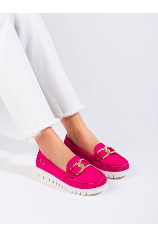 Mokasinai iš zomšos su masyviu kulnu rožinės spalvos Shelovet Mokasinai iš zomšos su masyviu kulnu rožinės spalvos Shelovet