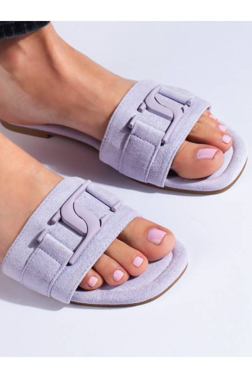 violetinės spalvos  Šlepetės  iš zomšos Shelovet