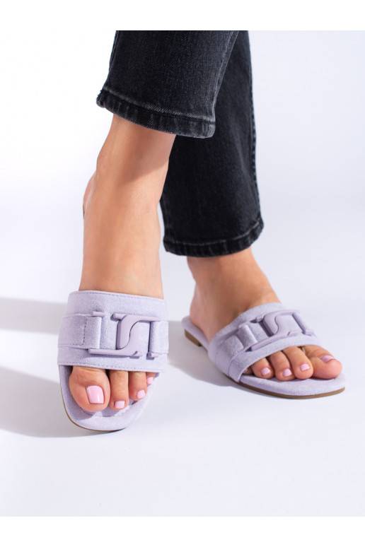 violetinės spalvos  Šlepetės  iš zomšos Shelovet