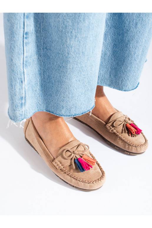 dramblio kaulo spalvos iš zomšos mokasinai boho Shelovet dramblio kaulo spalvos iš zomšos mokasinai boho Shelovet