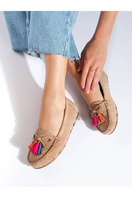 dramblio kaulo spalvos iš zomšos mokasinai boho Shelovet dramblio kaulo spalvos iš zomšos mokasinai boho Shelovet