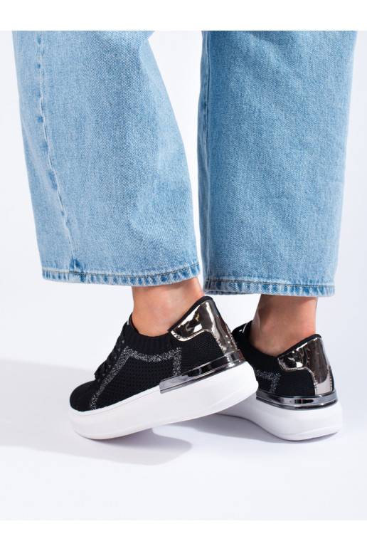 tekstiliniai batai su platforma Shelovet juodos spalvos