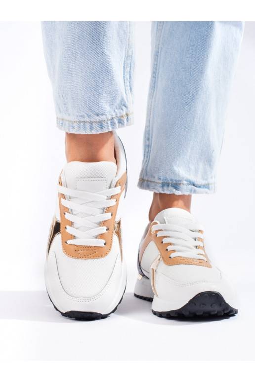 Sportinio stiliaus moteriški bataie Shelovet baltos spalvos Sportinio stiliaus moteriški bataie Shelovet baltos spalvos