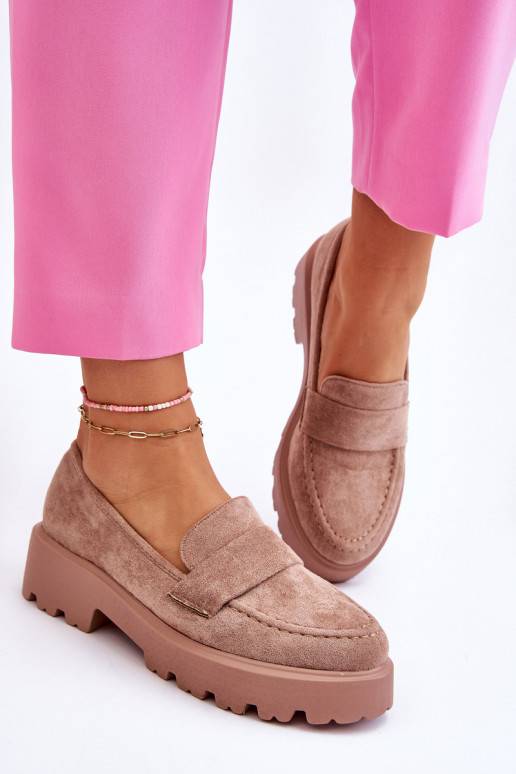 Mokasinai iš zomšos smėlio spalvos... Mokasinai iš zomšos smėlio spalvos...