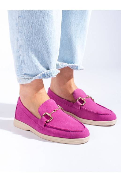 iš zomšos pusbačiai rožinės spalvos Shelovet