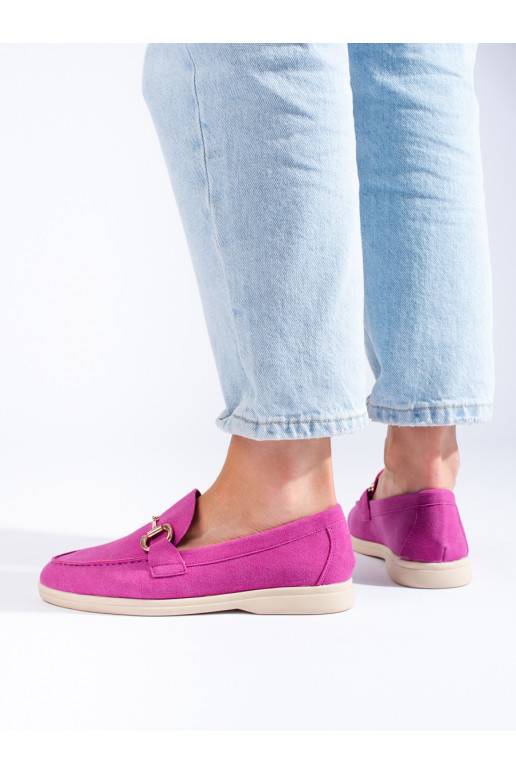 iš zomšos pusbačiai rožinės spalvos Shelovet