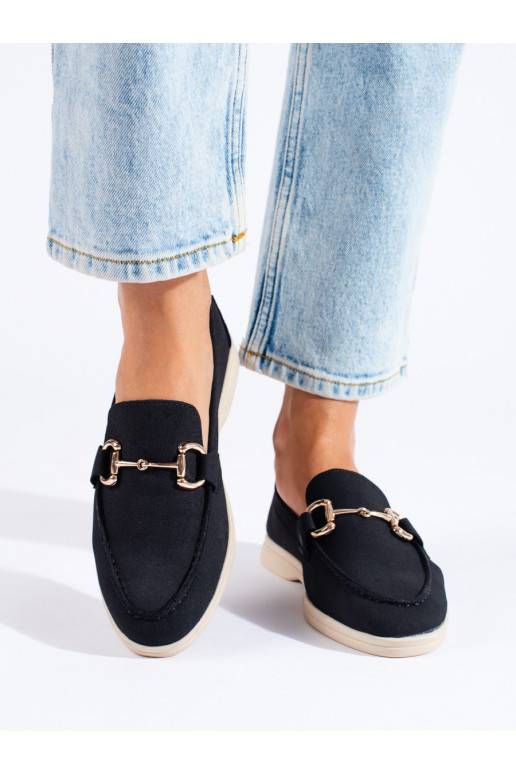 iš zomšos pusbačiai juodos spalvos Shelovet