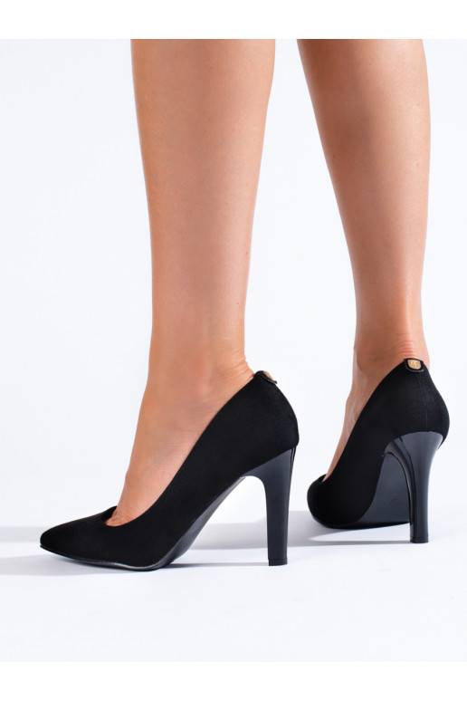 iš zomšos juodos spalvos aukštakulniai  Shelovet iš zomšos juodos spalvos aukštakulniai  Shelovet