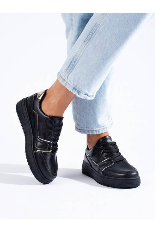 juodos spalvos Sneakers batai modelio batai su platforma Shelovet