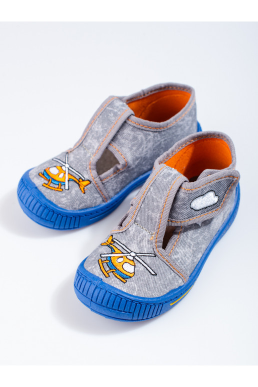 pilkos spalvos kapcie z helikopterem  Shelovet