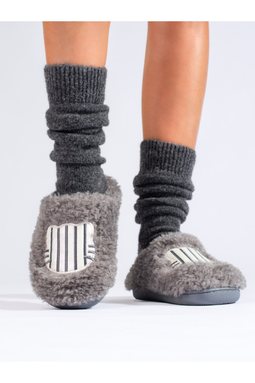  pilkos spalvos futrzane kapcie Shelovet