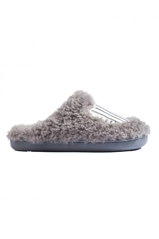  pilkos spalvos futrzane kapcie Shelovet