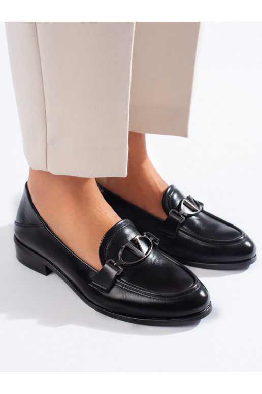 Juodos spalvos  lords stiliaus batai iš eko odos Shelovet Juodos spalvos  lords stiliaus batai iš eko odos Shelovet