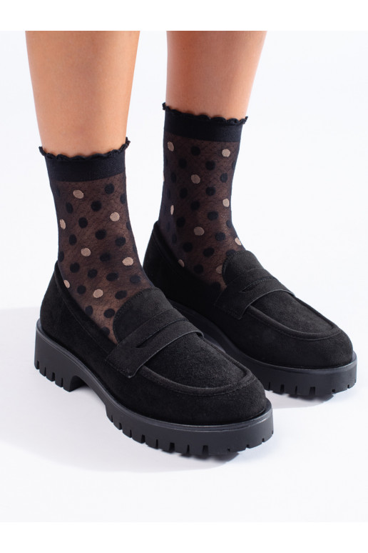 iš zomšos mokasinai su masyviu kulnu Shelovet iš zomšos mokasinai su masyviu kulnu Shelovet