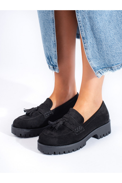 iš zomšos mokasinai juodos spalvos Shelovet iš zomšos mokasinai juodos spalvos Shelovet