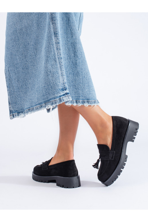 iš zomšos mokasinai juodos spalvos Shelovet iš zomšos mokasinai juodos spalvos Shelovet