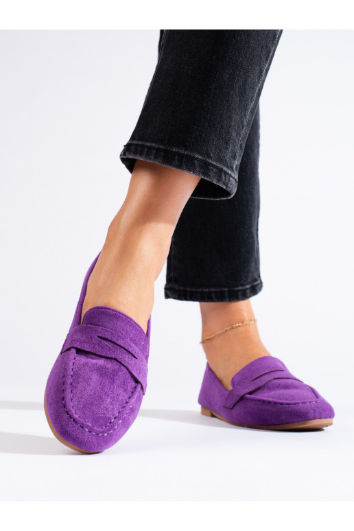 iš zomšos  lords stiliaus batai  violetinės spalvos Shelovet