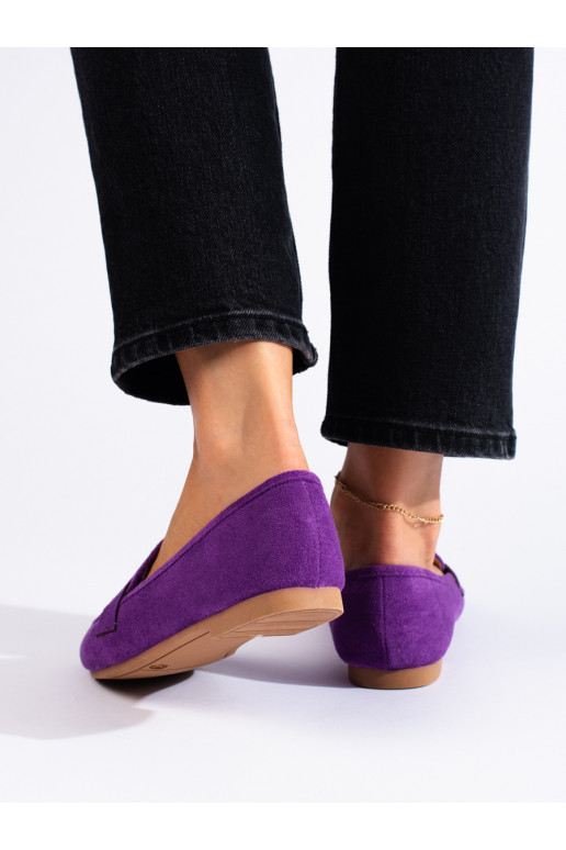 iš zomšos  lords stiliaus batai  violetinės spalvos Shelovet