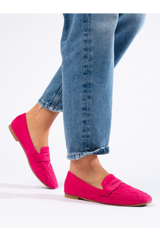 iš zomšos  lords stiliaus batai  ryškios rožinės spalvos Shelovet