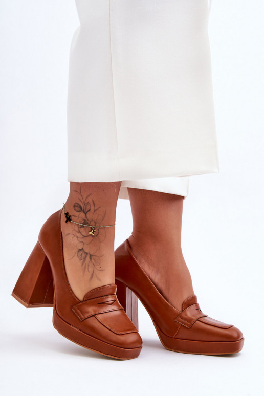 Stilingi bateliai plačiu kulnu rudos... Stilingi bateliai plačiu kulnu rudos...