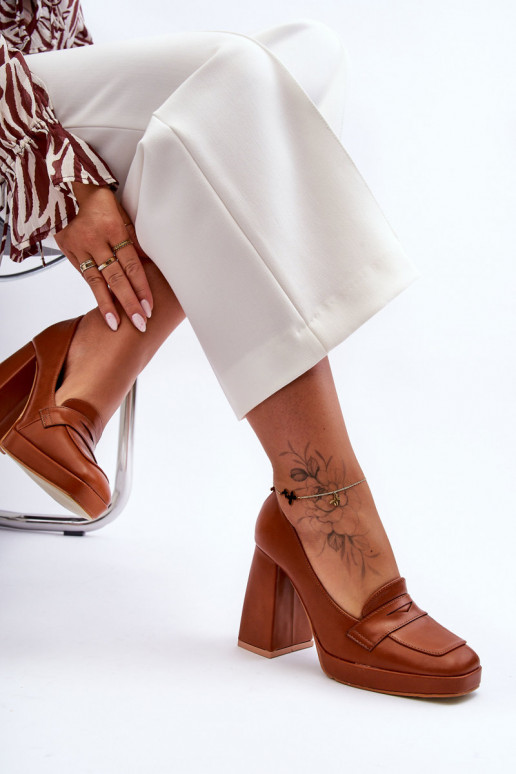 Stilingi bateliai plačiu kulnu rudos... Stilingi bateliai plačiu kulnu rudos...