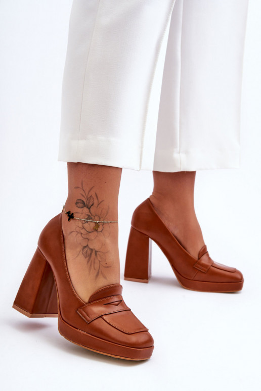 Stilingi bateliai plačiu kulnu rudos... Stilingi bateliai plačiu kulnu rudos...