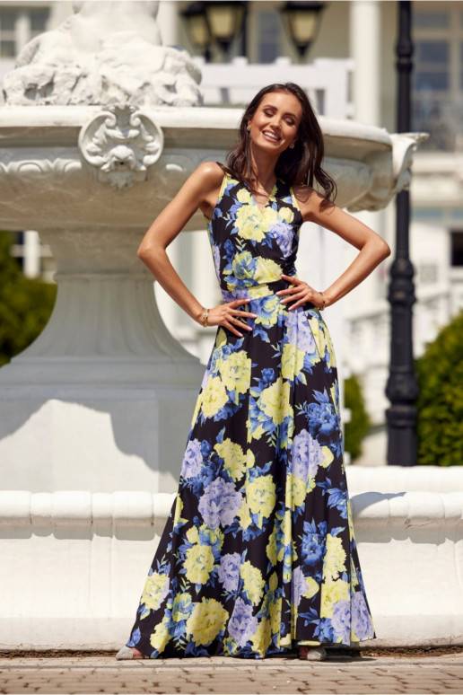 Susiaučiama gėlių rašto suknelė Roco Fashion