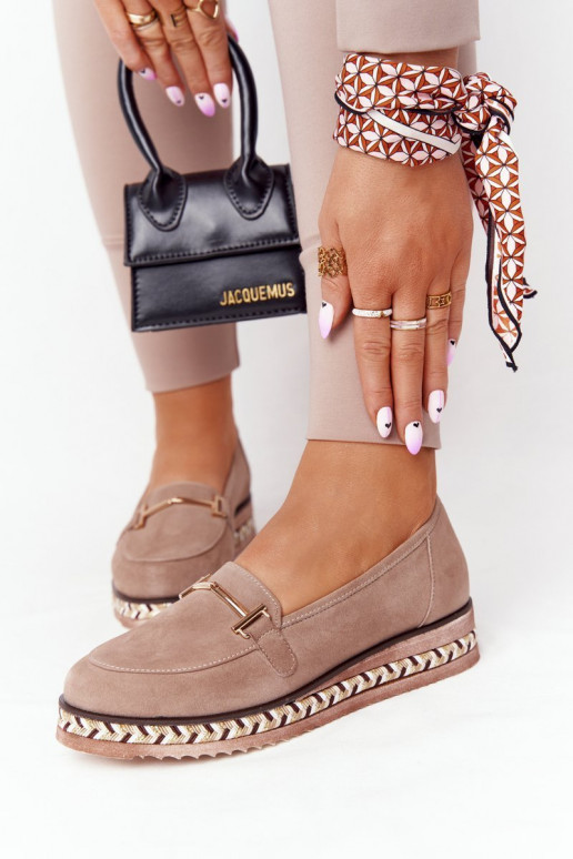 Mokasinai su platforma šviesiai rudos... Mokasinai su platforma šviesiai rudos...