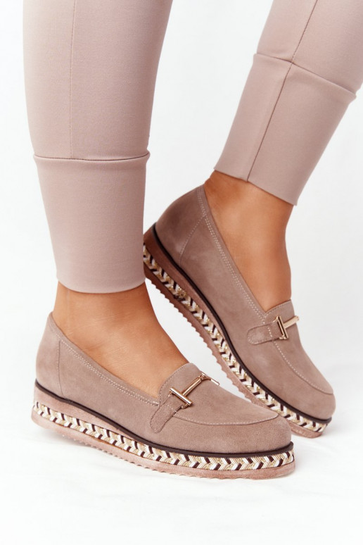 Mokasinai su platforma šviesiai rudos... Mokasinai su platforma šviesiai rudos...