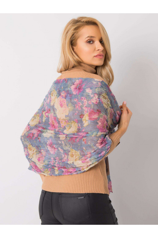 Mėlynas įvyniojimas su gėlių raštu