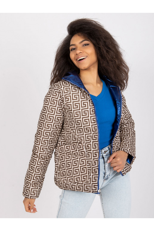 Mėlyna apverčiama striukė su gobtuvu...