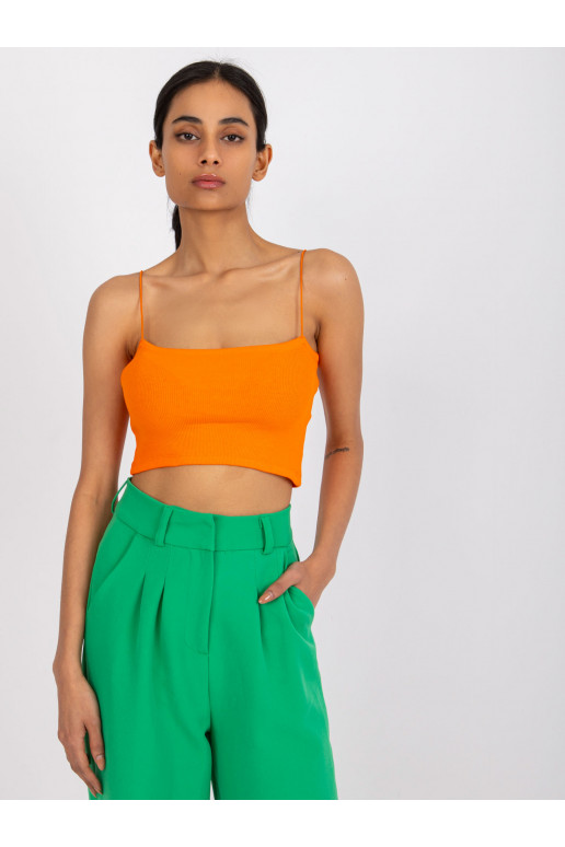 Oranžinė crop top su juostelėmis Aria...