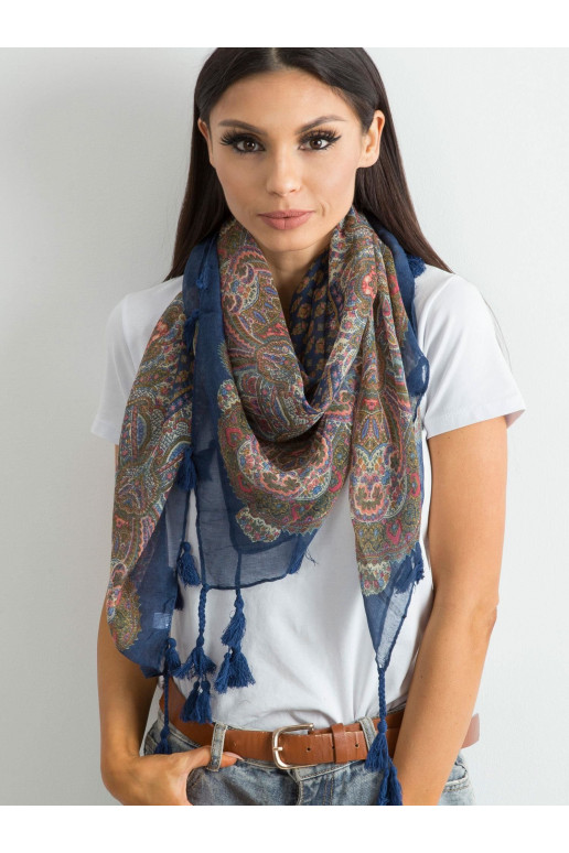 Tamsiai mėlynas šalikas su raštu ir...