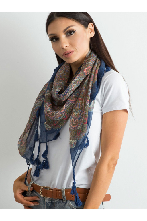 Tamsiai mėlynas šalikas su raštu ir...