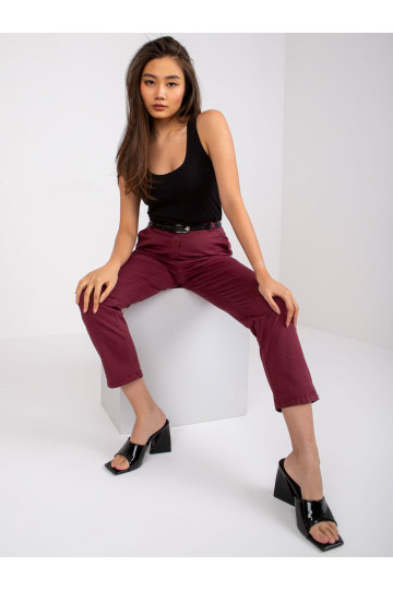 Bordo spalvos kelnės iš...