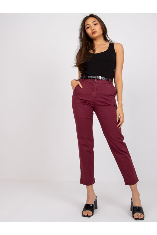 Bordo spalvos kelnės iš Patricia audinio Bordo spalvos kelnės iš Patricia audinio
