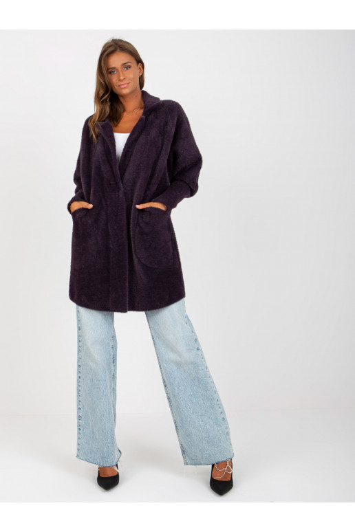 Tamsiai violetinis alpakų paltas su... Tamsiai violetinis alpakų paltas su...