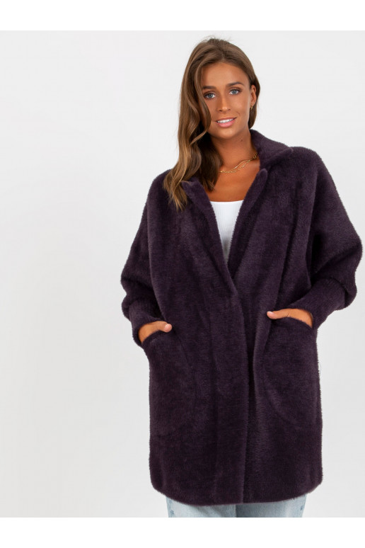 Tamsiai violetinis alpakų paltas su... Tamsiai violetinis alpakų paltas su...