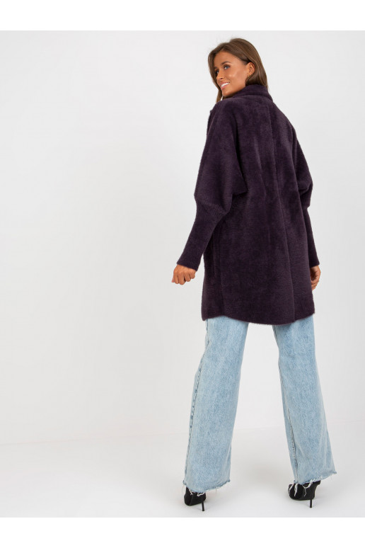 Tamsiai violetinis alpakų paltas su... Tamsiai violetinis alpakų paltas su...