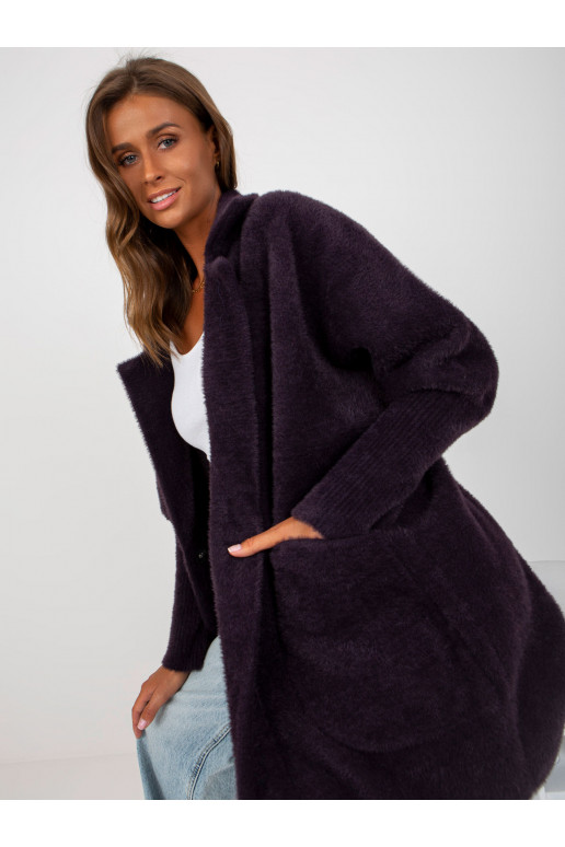 Tamsiai violetinis alpakų paltas su... Tamsiai violetinis alpakų paltas su...